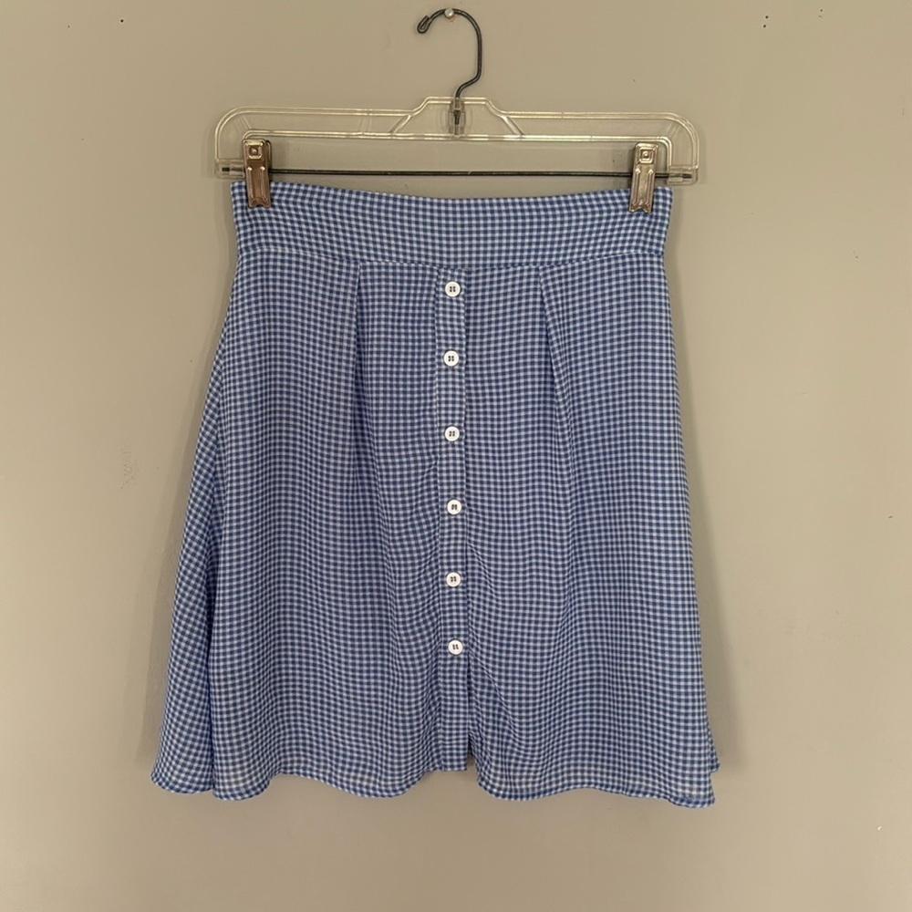 Skylar + Madison Blue Gingham Skirt